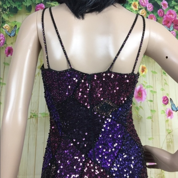 OLEG CASSINI Gatsby Style Beaded Silk Dress Size 4 - Picture 5 of 8